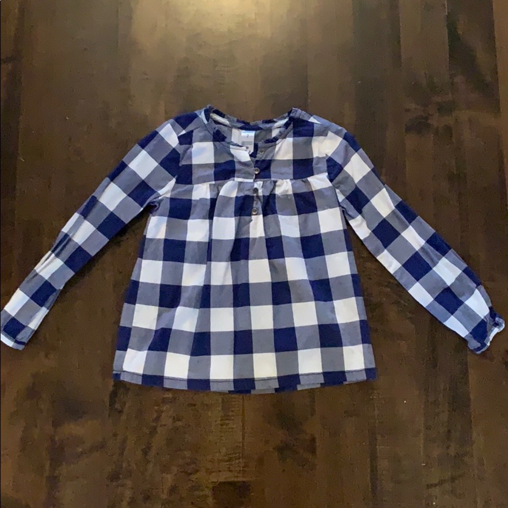 Carter’s blue and white Buffalo check blouse - Picture 1 of 2